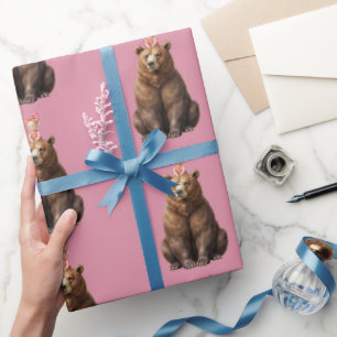 Staubrosa Volkskunst-Bären-Geschenkpapierrolle Geschenkpapier