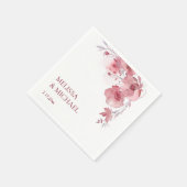 Staubrosa Wasserfarben Blumen Hochzeit Serviette (Ecke)