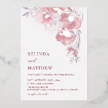 Staubrosa Wasserfarben Blumen Weiß Silber