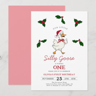 Staubrosa Weihnachten Dummer Gans Mädchen 1. Gebur Einladung