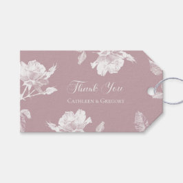 Staubrosa Weiße Rosen Florales Dankeschön Hochzeit Geschenkanhänger