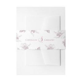 Staubrosa Weiße Rosen Minimalistische Hochzeit Einladungsbanderole