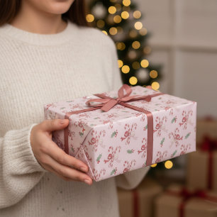 Staubrosa Zuckerstangen-Schmetterlingsbögen Weihna Geschenkpapier