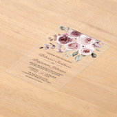 Staubrosafarbene Rosen Hochzeit Acryleinladungen (Ablage )