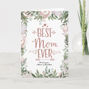 Staubrosafarbener Blumenkranz Beste Mutter Aller A Karte