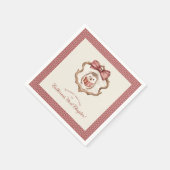 Staubrosafarbener Igel mit Schleife Babyshower Ser Serviette (Ecke)