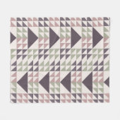 Staubrosafarbenes geometrisches Quiltmuster Fleecedecke (Vorderseite (Horizontal))