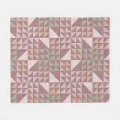 Staubrosafarbenes geometrisches Quiltmuster Fleecedecke (Vorderseite (Horizontal))