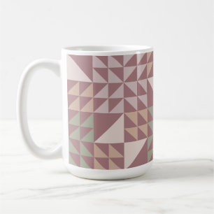 Staubrosafarbenes geometrisches Quiltmuster Kaffee Kaffeetasse