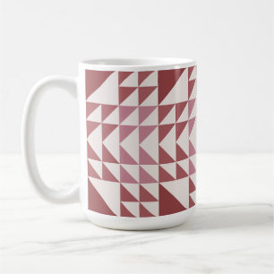 Staubrosafarbenes geometrisches Quiltmuster Kaffee Kaffeetasse