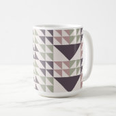 Staubrosafarbenes geometrisches Quiltmuster Kaffee Kaffeetasse (VorderseiteRechts)