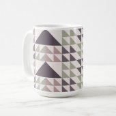 Staubrosafarbenes geometrisches Quiltmuster Kaffee Kaffeetasse (Vorderseite Links)