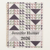 Staubrosafarbenes geometrisches Quiltmuster Planer (Vorderseite)
