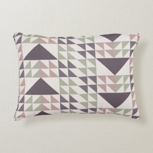Staubrosafarbenes geometrisches Quiltmuster-Wurfki Dekokissen