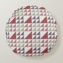 Staubrosafarbenes geometrisches Quiltmuster-Wurfki Rundes Kissen