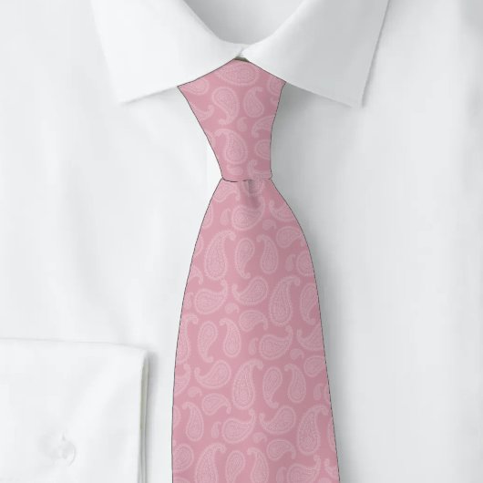 Staubrosafarbenes Paisley Krawatte