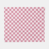 Staubrosafarbenes Schachbrettmuster Fleecedecke (Vorderseite (Horizontal))