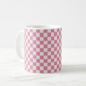 Staubrosafarbenes Schachbrettmuster Kaffeetasse (Vorderseite Links)