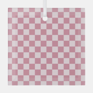 Staubrosafarbenes Schachbrettmuster Ornament Aus Glas