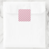 Staubrosanes Schachbrettmuster Quadratischer Aufkleber (Tasche)