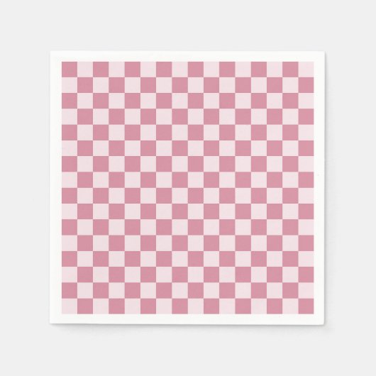 Staubrosanes Schachbrettmuster Serviette (Vorderseite)