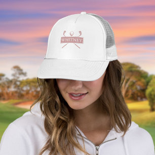 Staubrose personalisierter Name Golfball und Schlä Truckerkappe