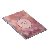 Staubrose Wasserfarbe Abstrakter Monogramm Journal Notizblock (Rechte Seite)