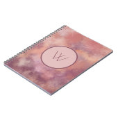 Staubrose Wasserfarbe Abstrakter Monogramm Journal Notizblock (Linke Seite)