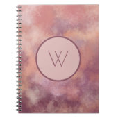 Staubrose Wasserfarbe Abstrakter Monogramm Journal Notizblock (Vorderseite)