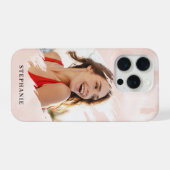 Staubrose Wasserfarben-Waschung Benutzerdefinierte iPhone Hülle (Rückseite (Horizontal))