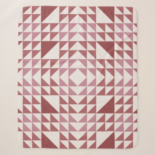 Staubrosen-Geometrisches Quilt-Muster Sherpadecke