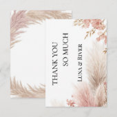Staubrosen Pampasgras-Dankeskarten Einladung (Vorne/Hinten)
