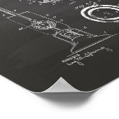 Staubsauger 1924 Patent Art Chalkboard Poster (Ecke)