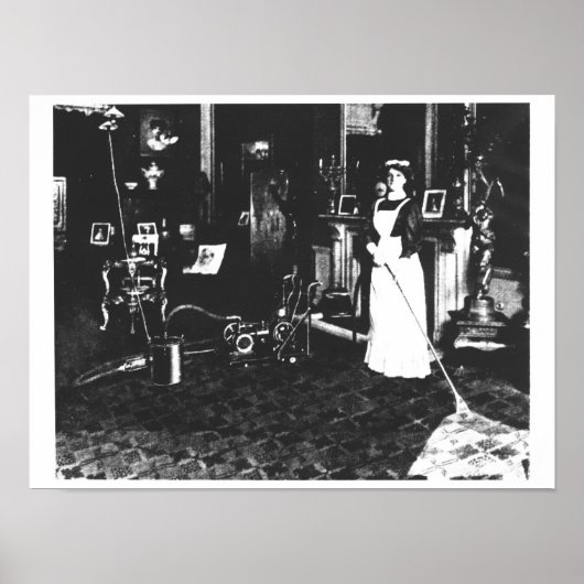 Staubsauger am Arbeitsplatz Poster (Vorne)