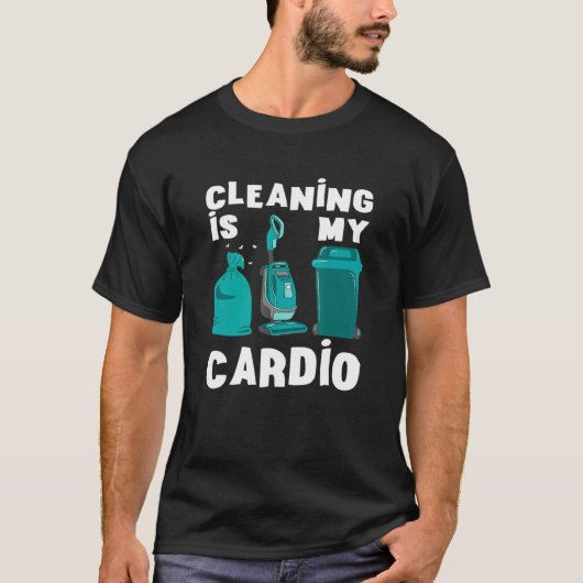 Staubsauger Cardio Reinigung Papierkorb Mülleimer T-Shirt (Vorderseite)