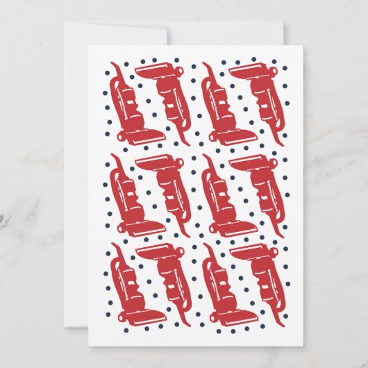 Staubsauger Geburtstagseinladung RED Einladung (Rückseite)