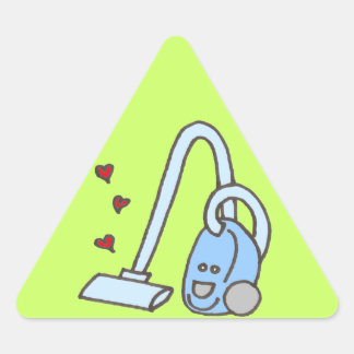Staubsauger mit Herz Dreieckiger Aufkleber