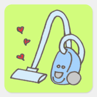 Staubsauger mit Herz Quadratischer Aufkleber
