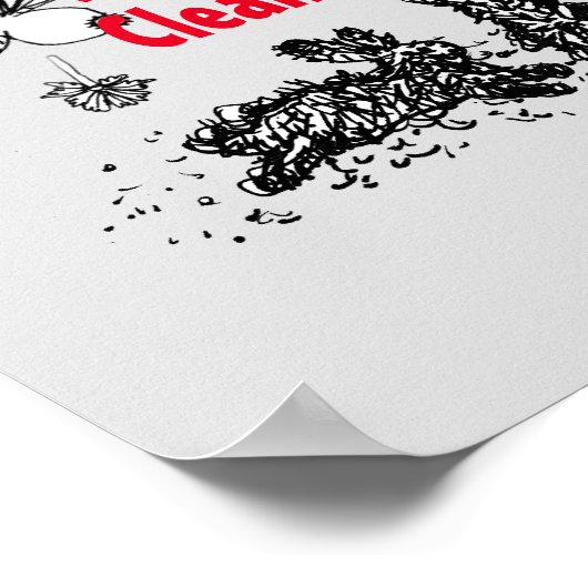 Staubsauger Reinigung Fee Kaninchen Humorer Witzig Poster (Ecke)