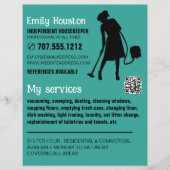 Staubsauger Silhouette, Housekeeper, Haushaltshilf Flyer (Vorne)