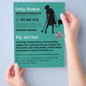 Staubsauger Silhouette, Housekeeper, Haushaltshilf Flyer (Hand)