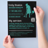 Staubsauger Silhouette, Housekeeper, Haushaltshilf Flyer (Hand)