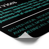 Staubsauger Silhouette, Housekeeper, Haushaltshilf Poster (Ecke)