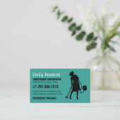 Staubsauger Silhouette, Housekeeper, Haushaltshilf Visitenkarte (Stehend Vorderseite)