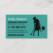Staubsauger Silhouette, Housekeeper, Haushaltshilf Visitenkarte (Vorderseite)