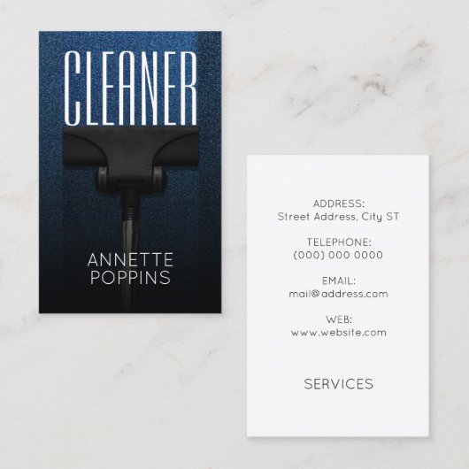 Staubsaugerabdeckung Visitenkarte (Vorne/Hinten)