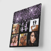 Staubstaub für lila Glitzer, kundenspezifisch für  Quadratische Wanduhr (Winkel)