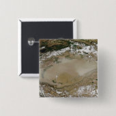 Staubsturm in der Taklimakan-Wüste, China Western Button (Vorne & Hinten)