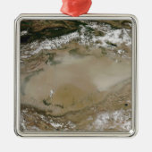 Staubsturm in der Taklimakan-Wüste, China Western Ornament Aus Metall (Vorne)