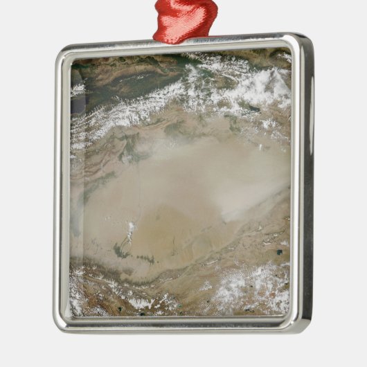 Staubsturm in der Taklimakan-Wüste, China Western Ornament Aus Metall (Links)